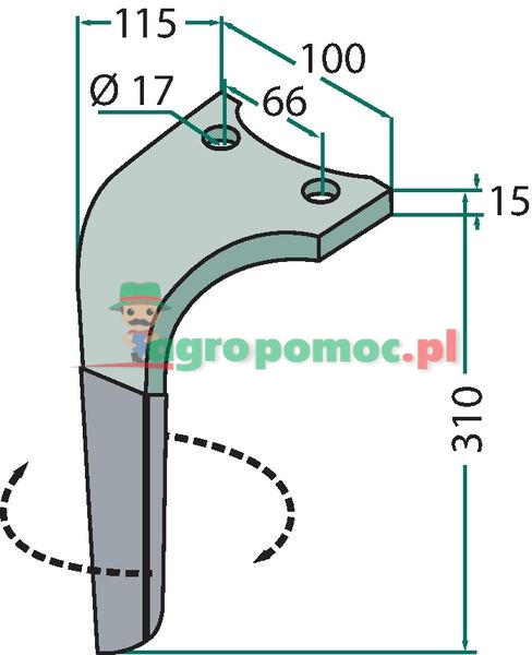 Ząb brony aktywnej | 84116204, RH-45-L-DURA | zdjęcie nr 2